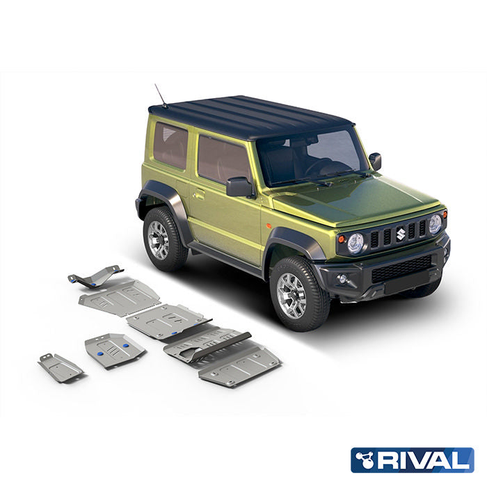 Rival Unterfahrschutz Alu 6mm für Suzuki Jimny, 2018-heute, 1,5, full kit (6 pcs), Silver, Aluminum