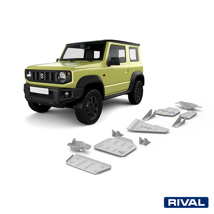 Rival Unterfahrschutz Alu 6mm für Suzuki Jimny, 2018-heute, 1,5, full kit (7 pcs), Silver, Aluminum