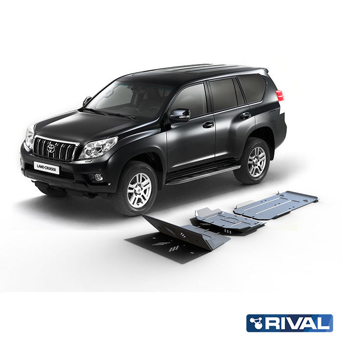 Rival Unterfahrschutz Alu 6mm für Lexus GX, 2009-2019, 4,6, full kit w/o tank (3 pcs), Silver, Aluminum