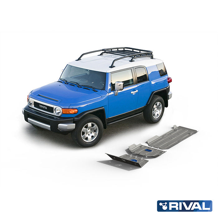 Rival Unterfahrschutz Alu 4mm für Toyota Land Cruiser Prado 120, 2007-2009, all Diesel & Petrol, 3doors & 5doors, full kit (3 pcs)