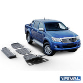 Rival Unterfahrschutz Alu 4mm für Toyota Hilux, 2005-2015, 2,5TD; 3,0TD; 2,7, full kit w/ tank (4 pcs)