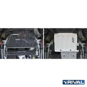 Rival Unterfahrschutz Alu 4mm für Mitsubishi Pajero IV / Montero IV / Shogun IV, 2007-heute, 3,0; 3,2; 3,8; (3 + 5 doors), Getriebe