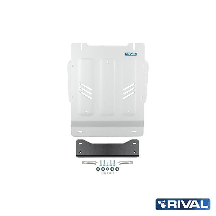 Rival Unterfahrschutz Alu 6mm für Mitsubishi L200 / Triton, 2015-2023, 2,4D; 2,2D, Getriebe, Silver, Aluminum