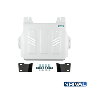 Rival Unterfahrschutz Alu 6mm für Mitsubishi L200 / Triton, 2015-2023, 2,4D; 2,2D, Verteilergetriebe, Silver, Aluminum