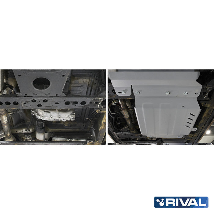Rival Unterfahrschutz Alu 6mm für Renault  Alaskan, 2016-heute, 2,3dci, Verteilergetriebe, Silver, Aluminum