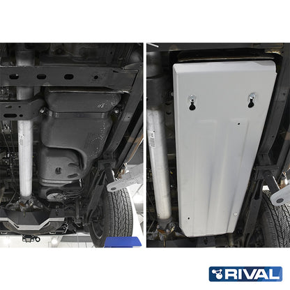 Rival Unterfahrschutz Alu 4mm für Nissan Navara, 2015-2021, 2,3D (incl. EURO6), Kraftstofftankschutz