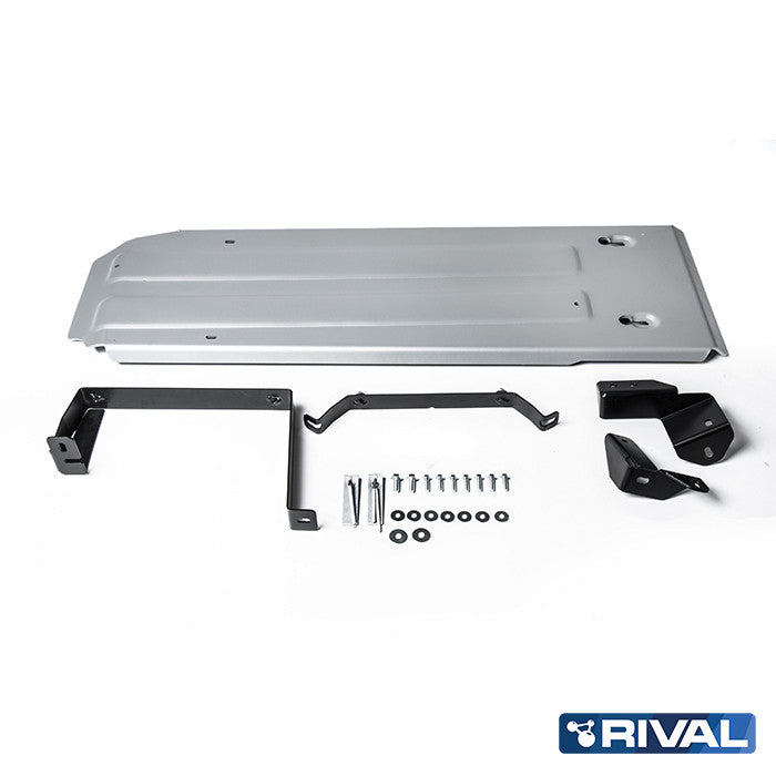 Rival Unterfahrschutz Alu 6mm für Nissan Navara, 2015-2021, 2,3D (incl. EURO6), Kraftstofftankschutz, Silver, Aluminum