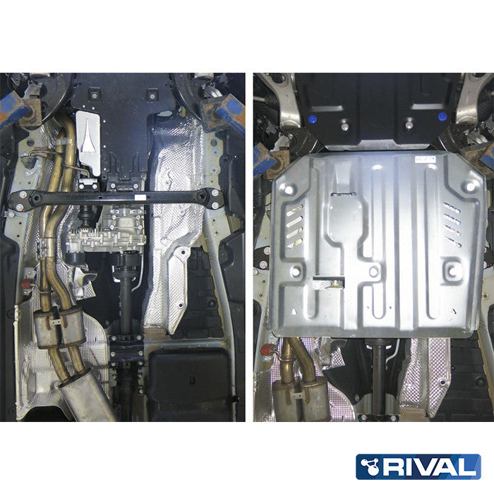 Rival Unterfahrschutz Alu 4mm für VW Touareg, 2010-2018, V 3,0; TDI; 3,6; FSI, Getriebe & Verteilergetriebe -  Needs to be installed with 2333.5824.1 only!