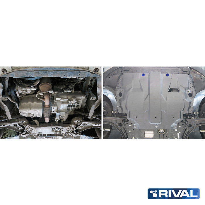 Rival Unterfahrschutz Alu 3 mm für Volkswagen Caddy III, 2006-2015, all (w/o heating system) , Motor + Getriebe