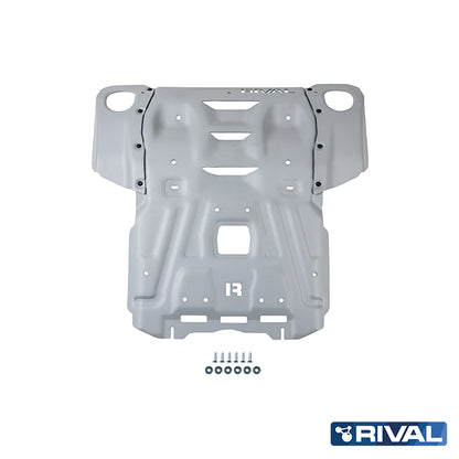 Rival Unterfahrschutz Alu 6mm für Toyota Hilux, 2015-heute, 4WD 2,8D; 2,4D (EURO6 approved), Kühler + Motor, Silver, Aluminum