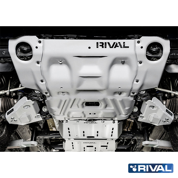 Rival Unterfahrschutz Alu 6mm für Toyota Hilux, 2015-heute, 4WD 2,8D; 2,4D (EURO6 approved), Kühler + Motor, Silver, Aluminum