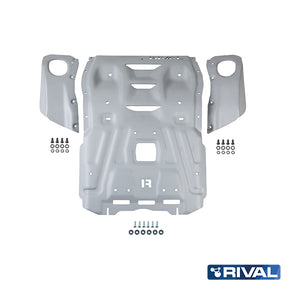 Rival Unterfahrschutz Alu 6mm für Toyota Hilux, 2015-heute, 4WD 2,8D; 2,4D (EURO6 approved), Kühler + Motor, Silver, Aluminum