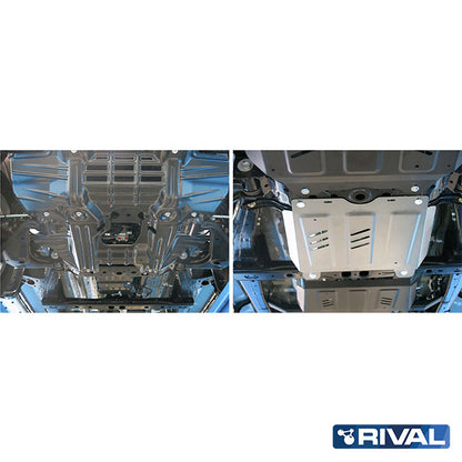 Rival Unterfahrschutz Alu 4mm für Toyota Hilux, 2015-heute, 4WD 2,8D; 2,4D (EURO6 approved), Getriebe