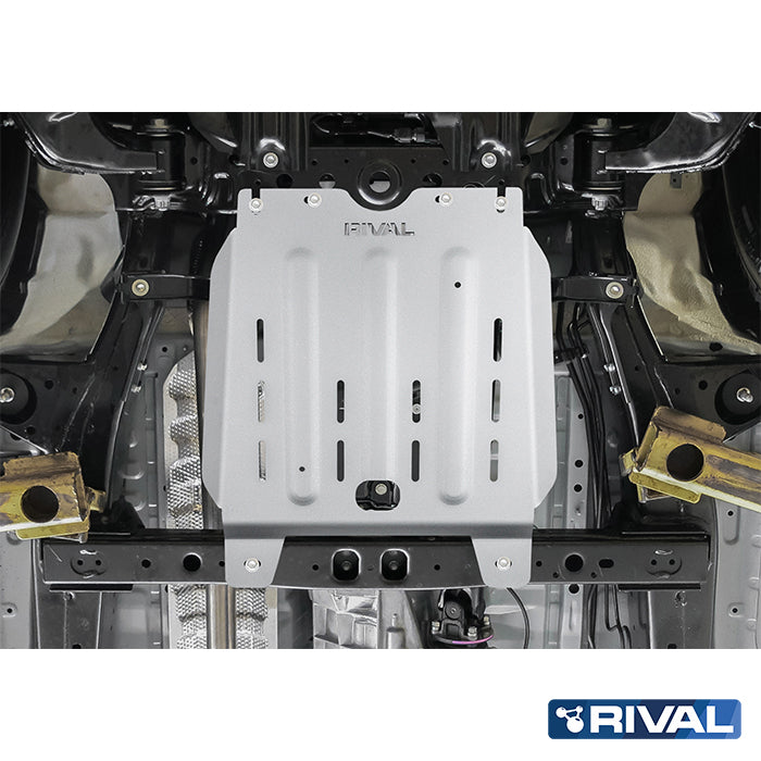 Rival Unterfahrschutz Alu 6mm für Toyota Hilux, 2015-heute, 4WD 2,8D; 2,4D (EURO6 approved), Getriebe, Silver, Aluminum