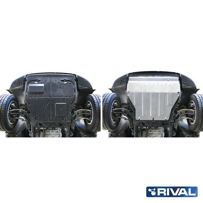 Rival Unterfahrschutz Alu 6mm für VW T6.1, 2020-heute, 2.0 (110hp), Motor + Getriebe, Silver, Aluminum