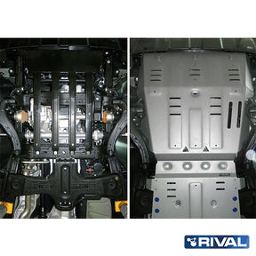 Rival Unterfahrschutz Alu 6mm für VW Amarok, 2016-2021, 2,0TDI; 3,0TDI, Kühler + Motor, Silver, Aluminum