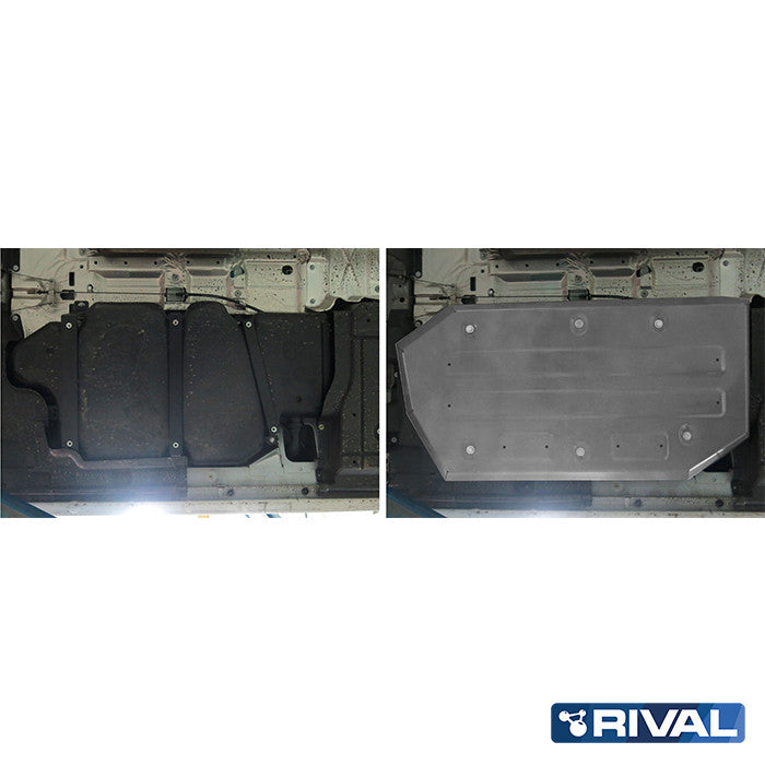 Rival Unterfahrschutz Alu 6mm für VW T6.1, 2020-heute, all, Kraftstofftankschutz, Silver, Aluminum