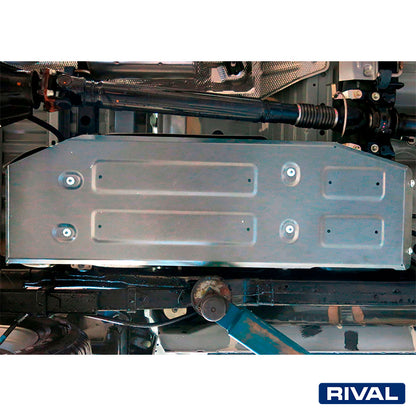 Rival Unterfahrschutz Alu 6mm für Toyota Hilux, 2015-heute, 4WD 2,8D; 2,4D (EURO6 approved), Kraftstofftankschutz, Silver, Aluminum