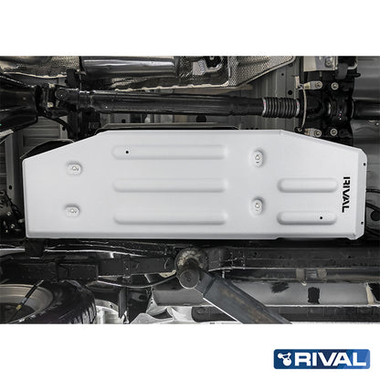 Rival Unterfahrschutz Alu 6mm für Toyota Hilux, 2015-heute, 4WD 2.7, 2.4D, 2.8D (EURO6 approved), Kraftstofftankschutz, Silver, Aluminum