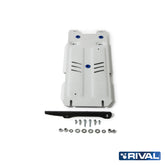 Rival Unterfahrschutz Alu 6mm für Toyota Land Cruiser 200, 2007-heute, 4,5D; 4,6; 4,7 Petrol, Getriebe, Silver, Aluminum