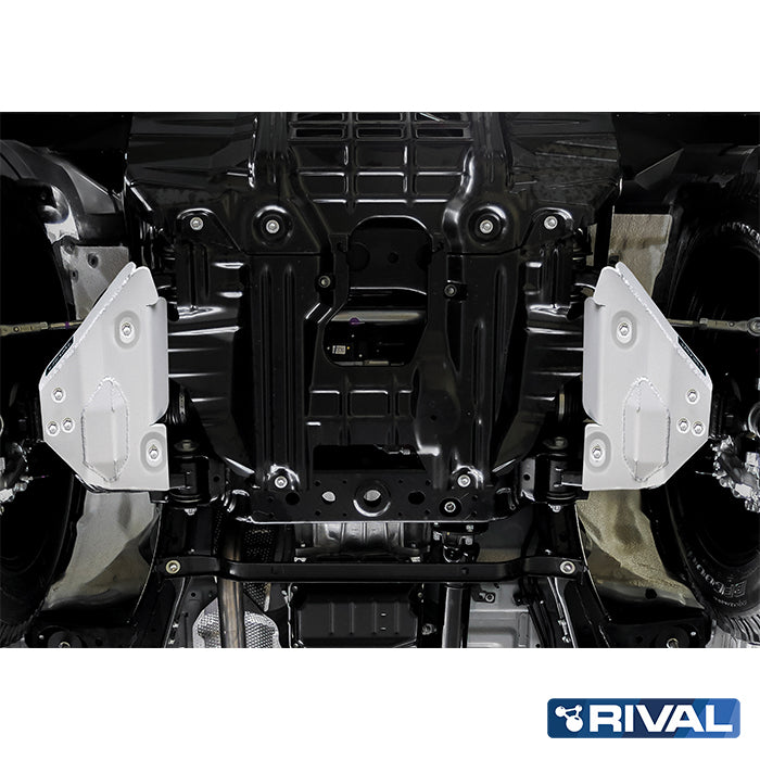 Rival Unterfahrschutz Alu 6mm für Toyota Hilux, 2015-heute, 4WD 2,8D; 2,4D (EURO6 approved), Querlenker Unterfahrschutz, Silver, Aluminum