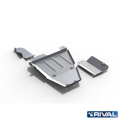 Rival Unterfahrschutz Alu 4mm für Toyota Hilux, 2015-heute, 4WD 2,4D (EURO6 approved), Verteilergetriebe + adblue + oxygen sensor