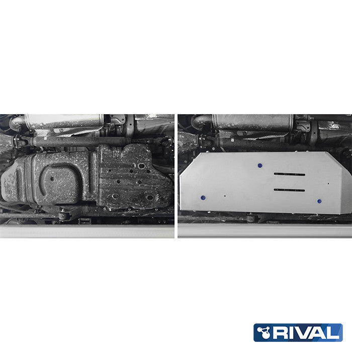 Rival Unterfahrschutz Alu 6mm für Lexus GX, 2009-2019, 4,6, Kraftstofftankschutz, Silver, Aluminum