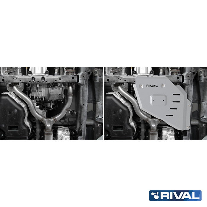 Rival Unterfahrschutz Alu 6mm für Toyota Land Cruiser 300, 2021-heute, 3.5; 4.0; 3.3TD, Verteilergetriebe, Silver, Aluminum