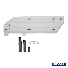Rival Unterfahrschutz Alu 6mm für Toyota Land Cruiser Prado 250, 2024-heute, 2.8D; 2.4; 2.7, Kraftstofftankschutz, Silver, Aluminum