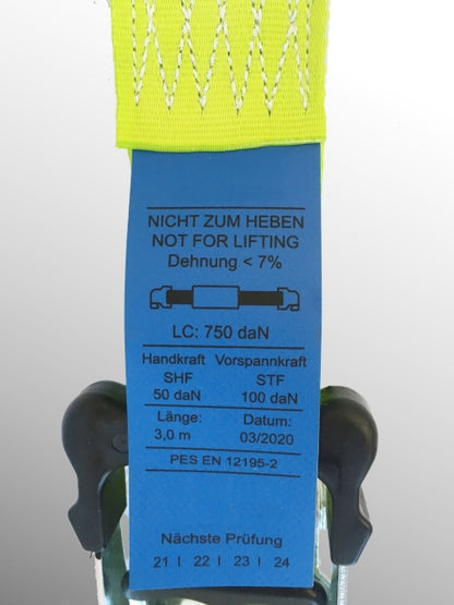 Automatik Spanngurt inkl. Spitzhaken mit ZurrMatic Aufrollfunktion 25 50 mm Gurtband