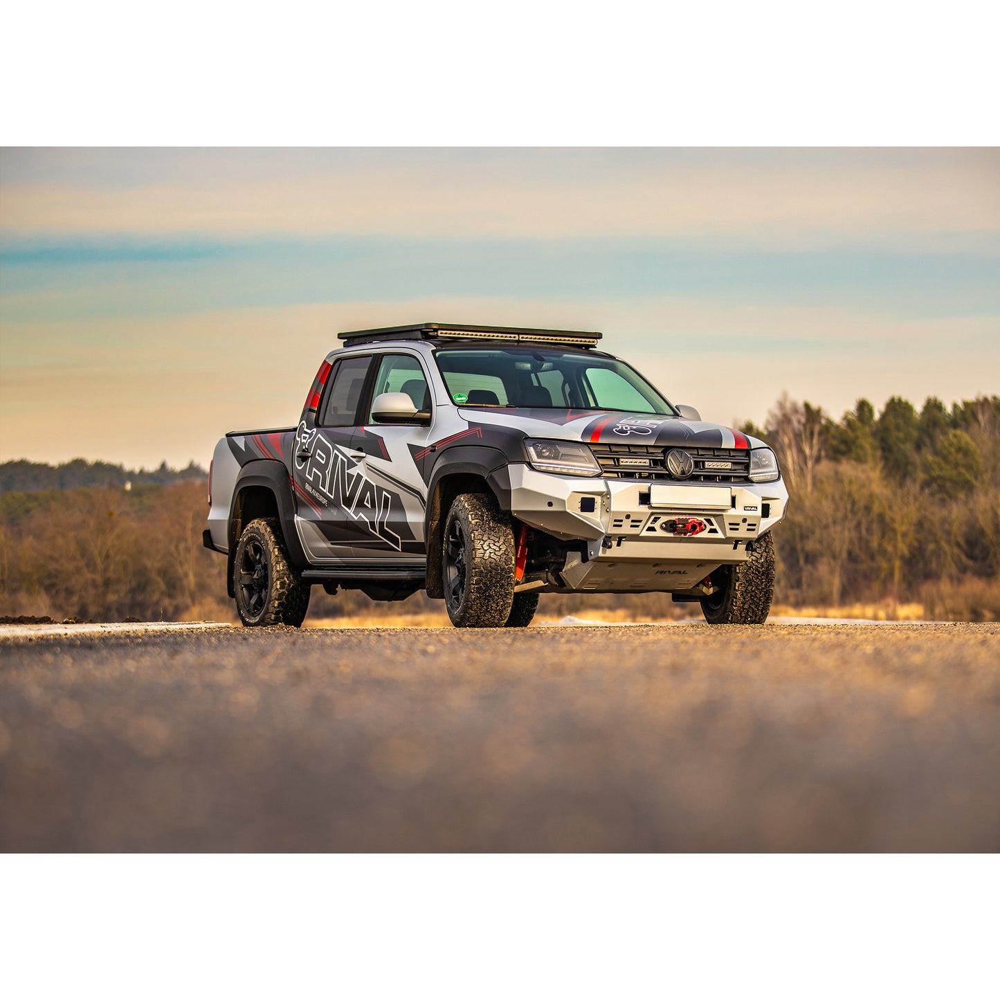 RIVAL Aluminium Offroad Frontstoßstange mit LED-Leuchten für VW Amarok 2010–2016 & 2016–2020