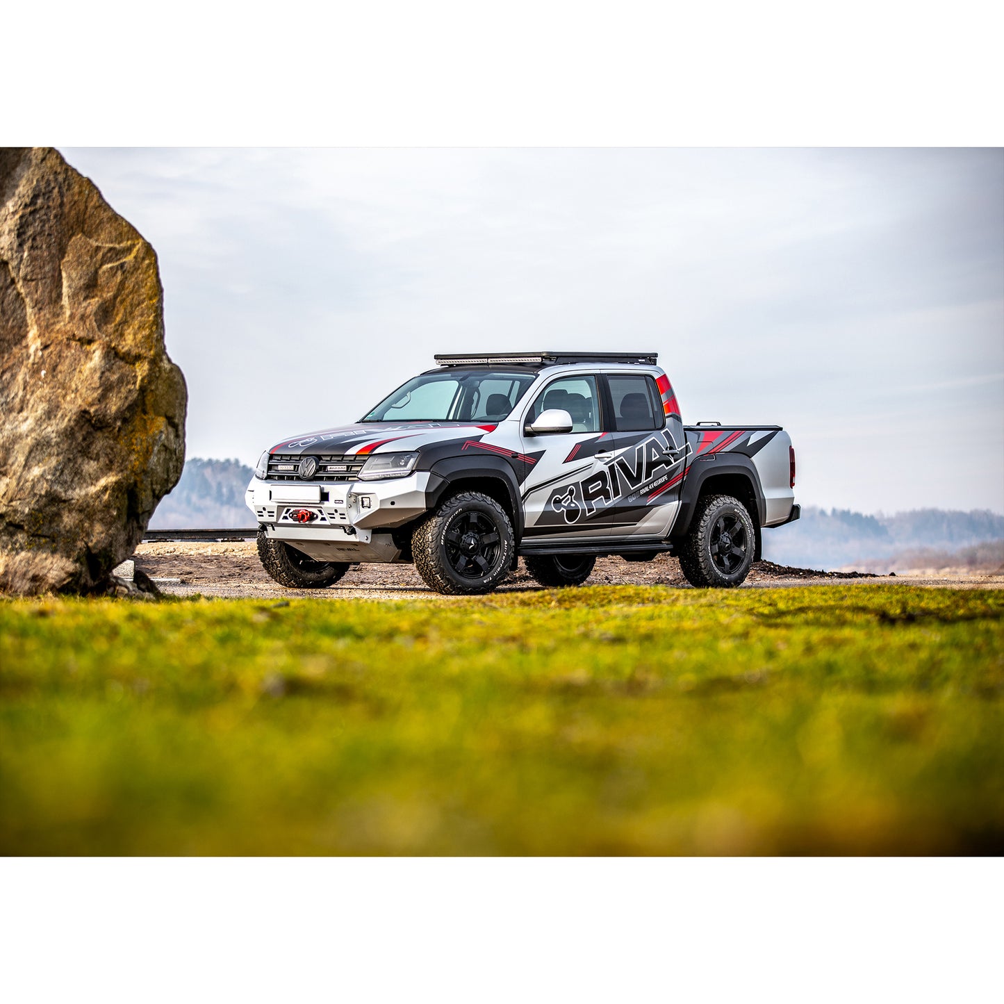 RIVAL Aluminium Offroad Frontstoßstange mit LED-Leuchten für VW Amarok 2010–2016 & 2016–2020