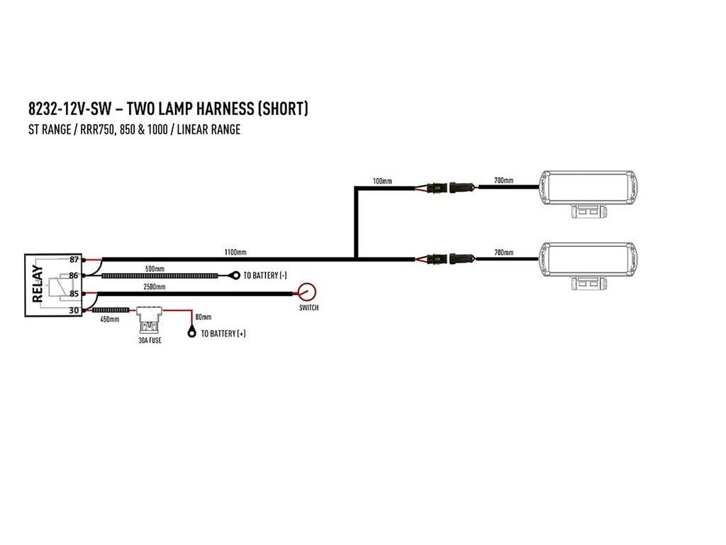 Lazer Lamps Kabelsatz Kurz Doppel-Splice ST-Serie-TripleR-Linear