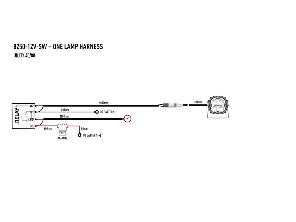 Lazer Lamps Kabelsatz Einzel-Schalter Utility Serie