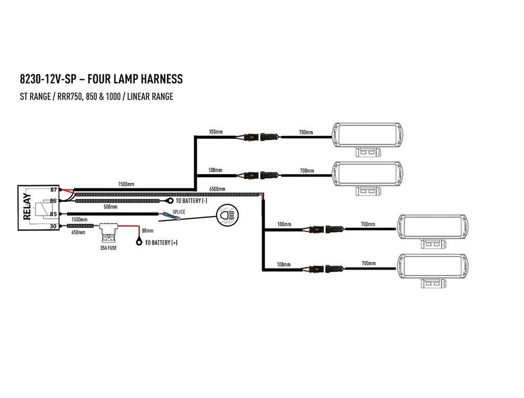 Lazer Lamps Kabelsatz Vierfach-Splice ST-Serie-TripleR-Linear