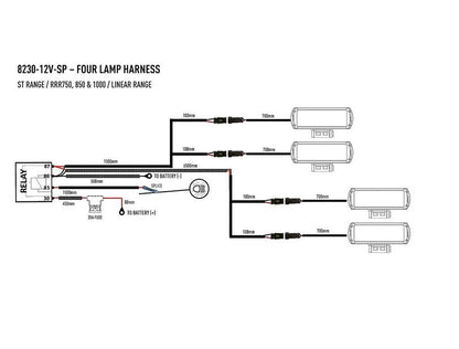 Lazer Lamps Kabelsatz Vierfach-Splice ST-Serie-TripleR-Linear