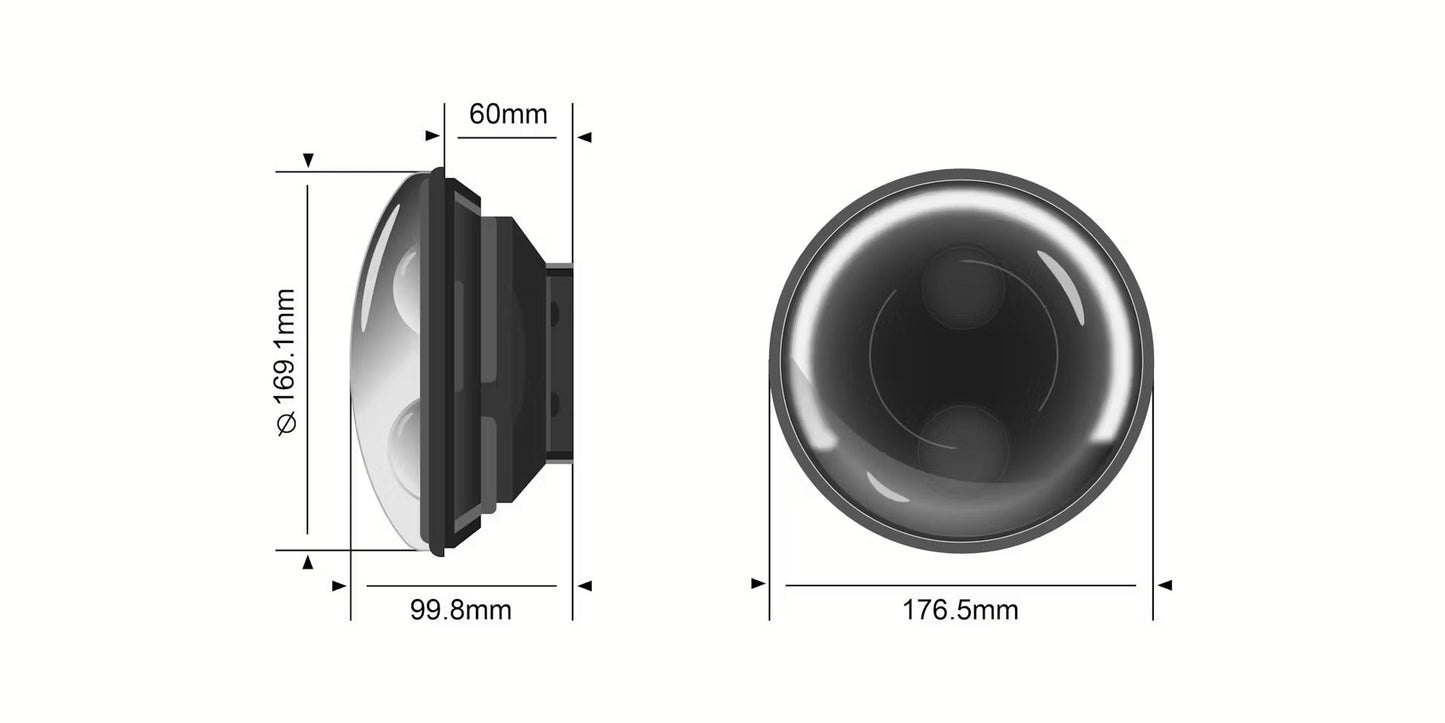STEDI 7Inch Carbon LED Headlight – Black (5700K)