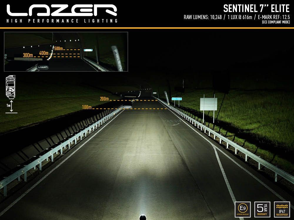 Lazer Lamps SENTINEL 7" ELITE black mit Pos.Licht