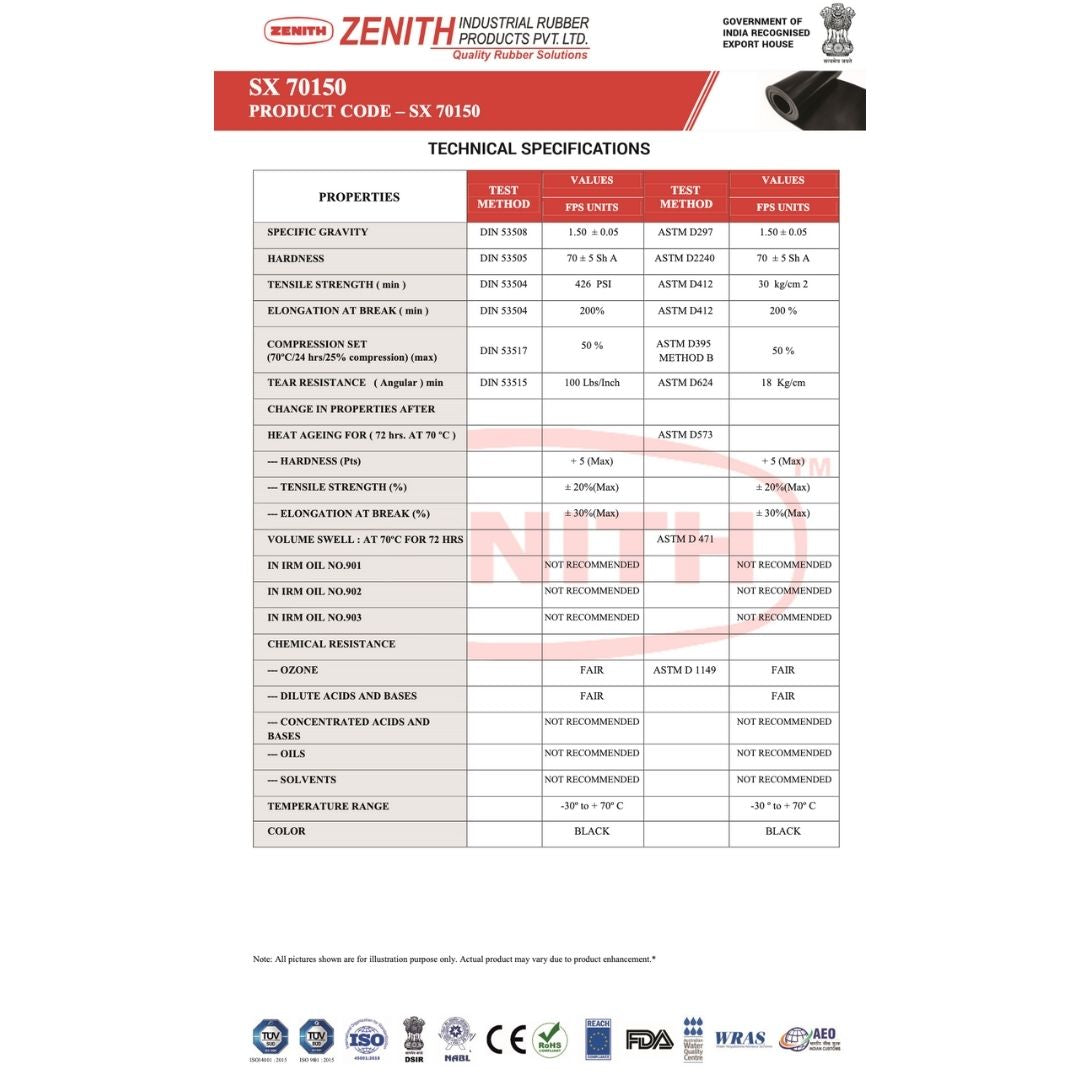 SBR-Gummimatte "Cobra" - 6mm dick mit Nylongewebe