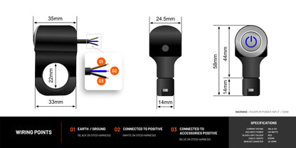 STEDI Motorrad LED Light Schalter – Lenker montage