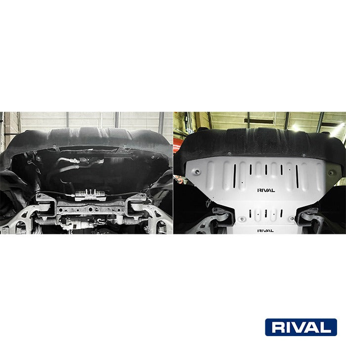 Rival Unterfahrschutz Alu 6mm für Dodge RAM 1500 / RAM 1500 TRX, 2018-heute, 5.7, 5.7 Hybrid, 3.0D (for vehicles without air dam); 6.2 V8, Kühler, Silver, Aluminum