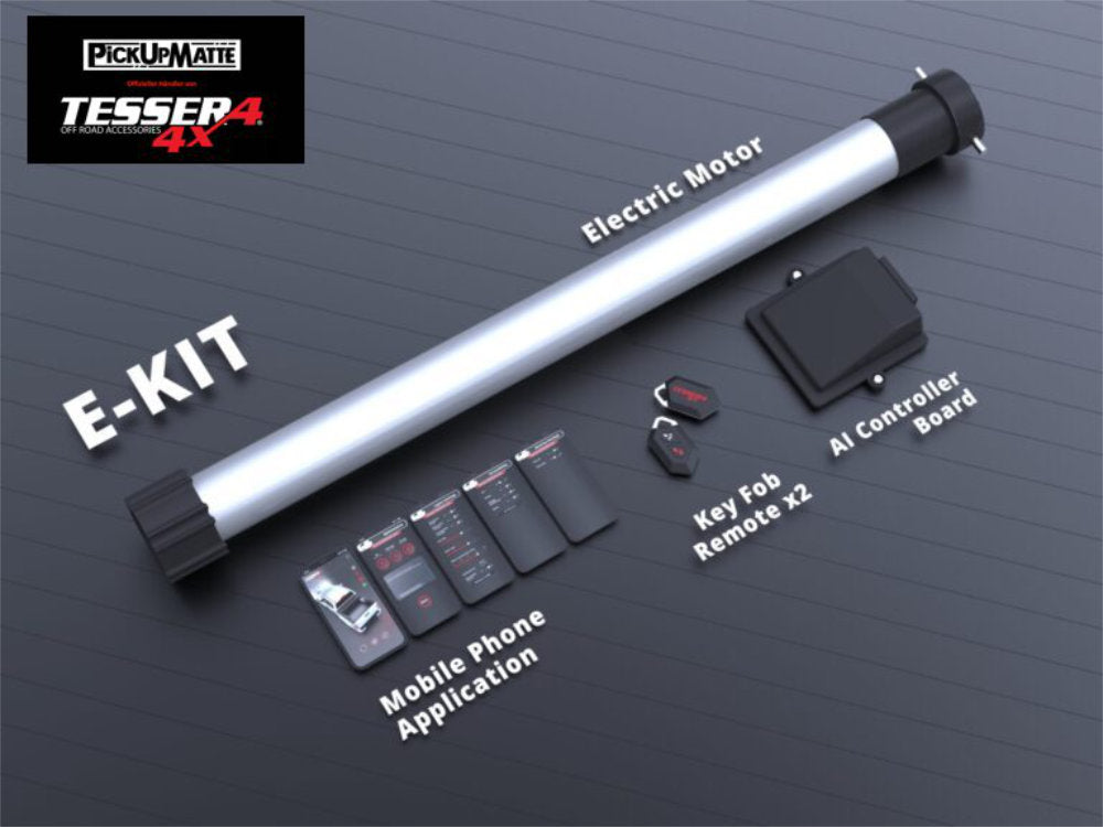 Pickuprollo Tessera Roll+ für GMC Canyon, CrewCab, Short Box, ab 2023 – Laderaumabdeckung aus Aluminium, Schwarz Matt