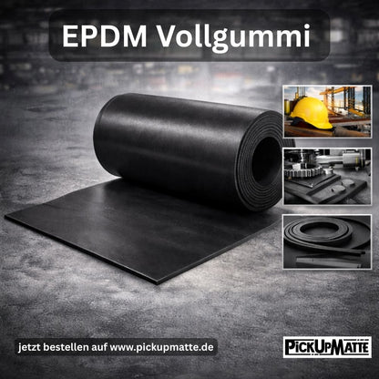 EPDM Vollgummi Rollenware Stärke 1-5mm – UV- & witterungsbeständig für Industrie, Werkstatt & Dichtungen