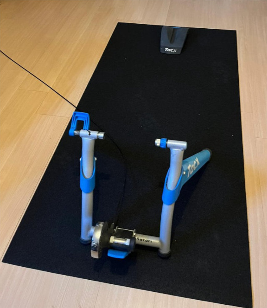 Fahrradmatte aufrollbare Heimtrainermatte für Rollentrainer 180x90 cm 6 mm