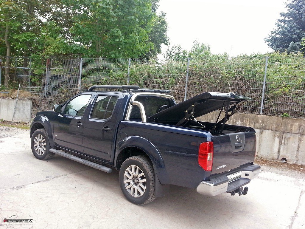 GFK TOPUP Cover mit Styling Bar, Nissan Navara D40, 2005-2015, Doppelkabine LONGBED