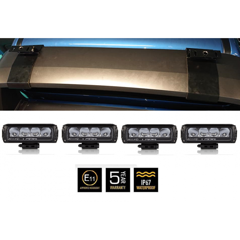 Ford Ranger Wildtrak/Raptor Sportsbar Bügelset mit 4x Lazer Lamps Triple-R 750 Gen2 – vorverkabelt & montiert