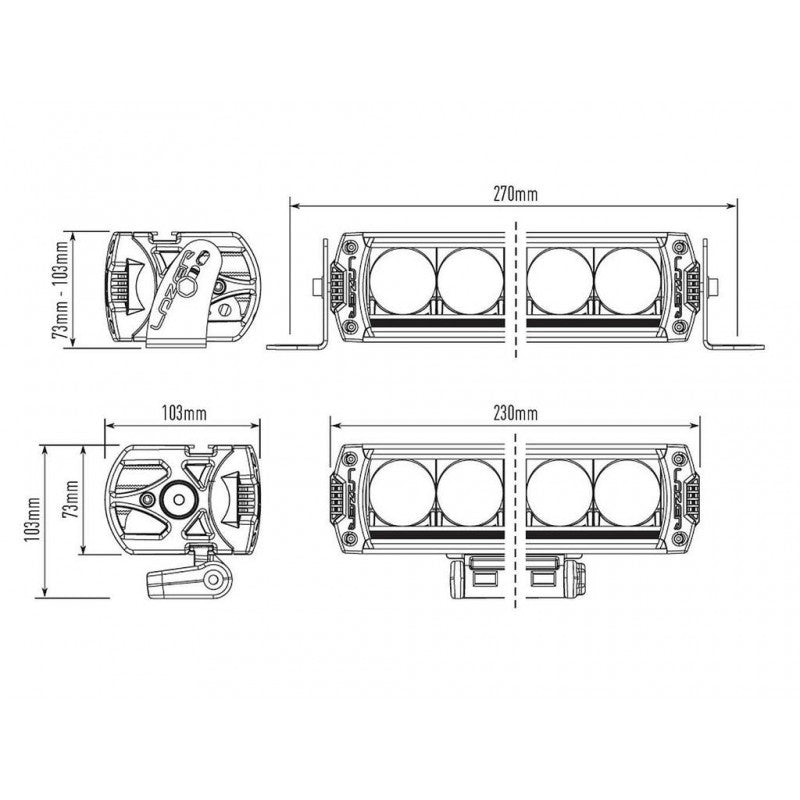 Ford Ranger Wildtrak & Raptor Sportsbar Bügelset | 4x Lazer Lamps Triple-R 750 Gen2