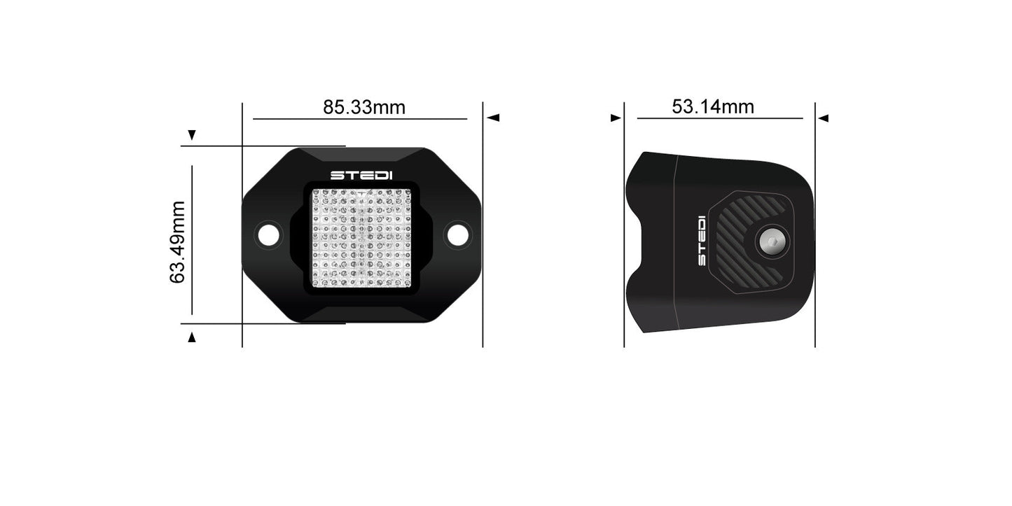 STEDI G1 Black FLUSH Work LED