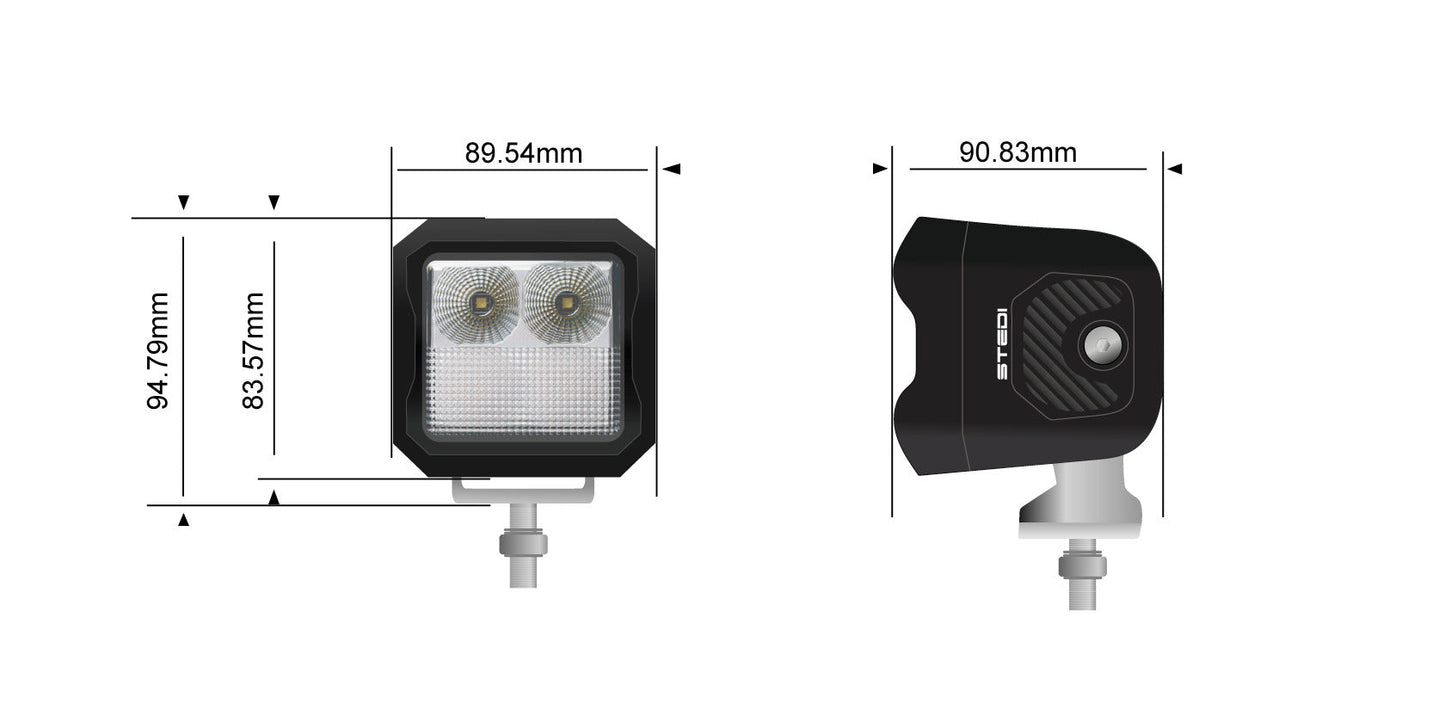 STEDI G4 Black Dual Colour LED – Arbeitsscheinwerfer (White/Amber)