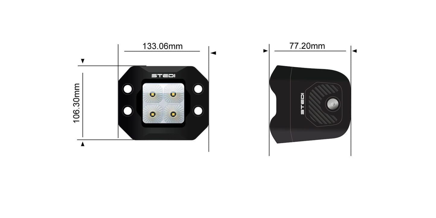 STEDI G4 Black FLUSH Work LED